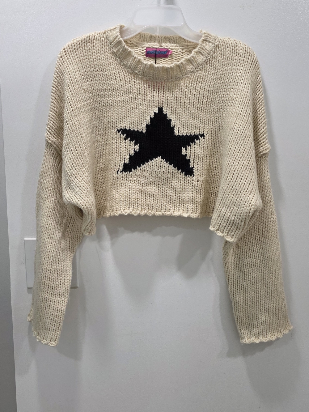 Edikted Cropped Cream Sweater